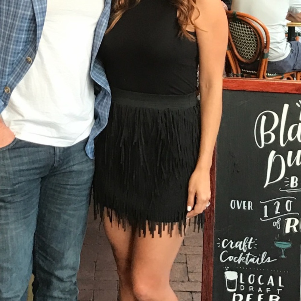 Black fringe skirt
